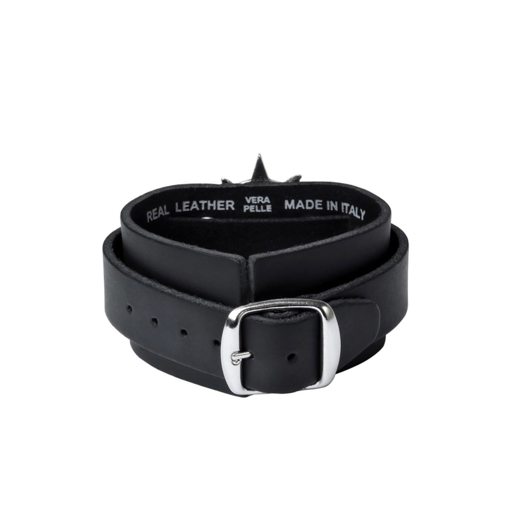 A striking bracelet with Eliphas Levi’s iconic Baphomet portrait, framed by an occult pentagram. Crafted from leather and pewter, this bracelet is a bold statement of balance and esoteric power.