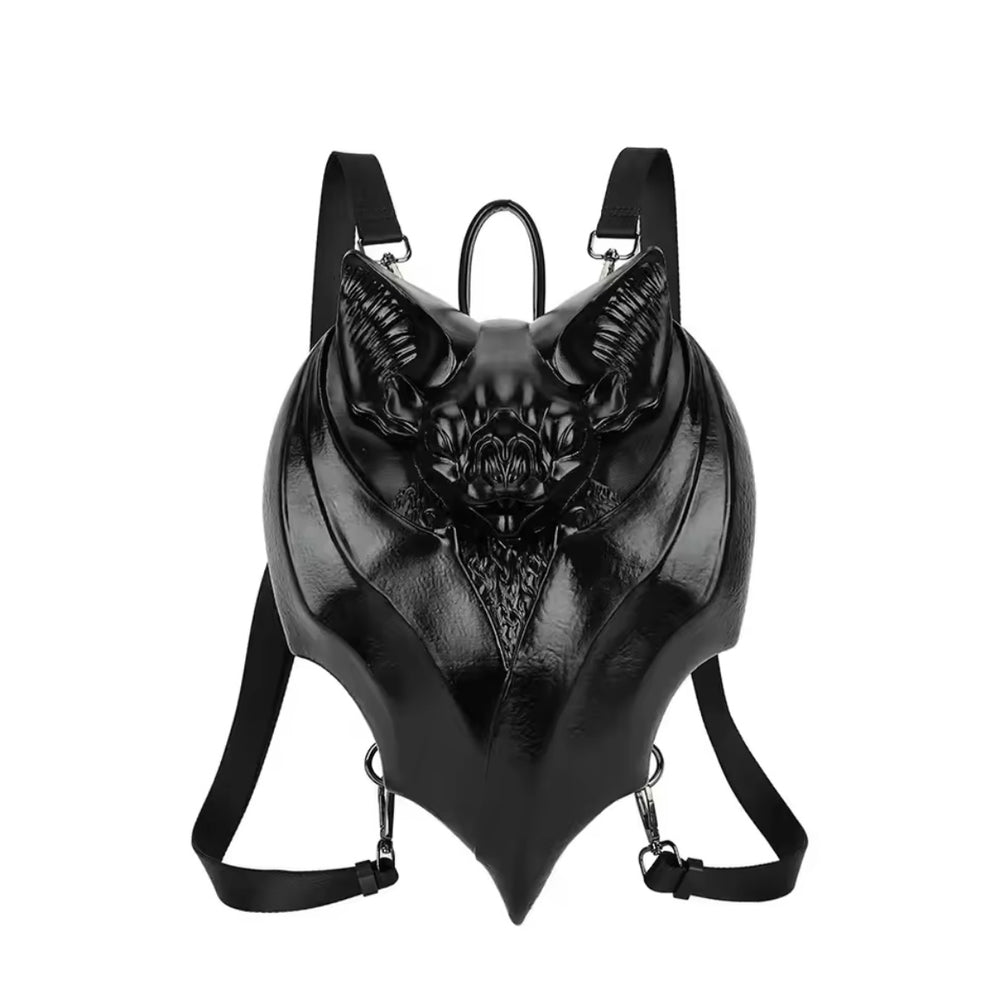 Gothic bat backpack made of vegan leather with adjustable straps