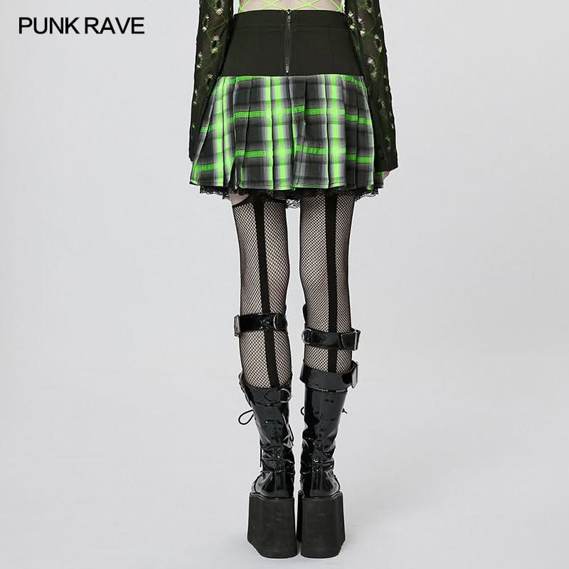 Back view of the Reaper Skirt featuring a clean zipper closure and mini length.